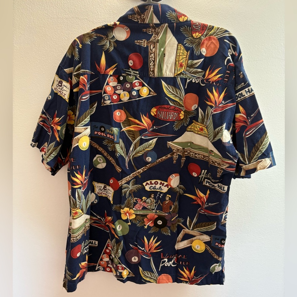 Consensus Sportswear Blue Pool Hall Billiards Hawaiian Shirt XL - Picture 4 of 4